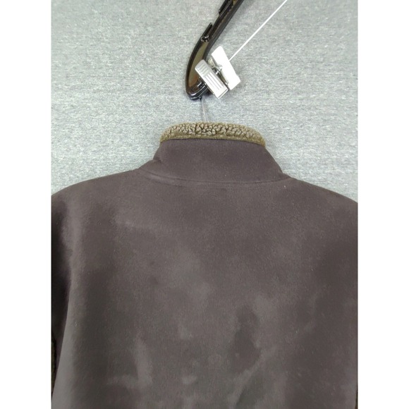 LL Bean Womens Jacket Medium Brown Sherpa Fleece Faux Suede VTG Cabincore Cozy‎ - Picture 9 of 9